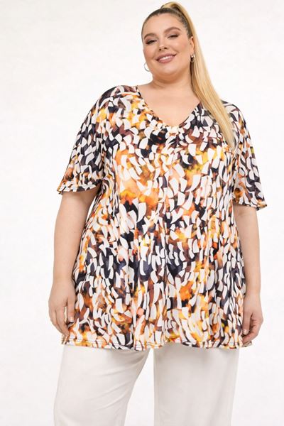 Immagine di CURVY GIRL TUNIC WITH BACK KNOT AND FLARED SLEEVE